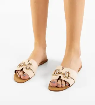 Papuci dama Shandia Bej imagine