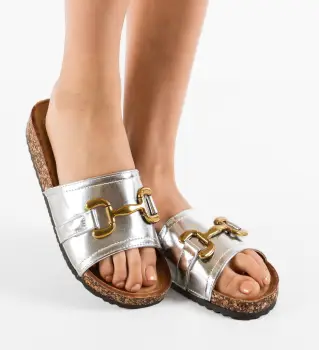 Papuci dama Sinclair Argintii imagine