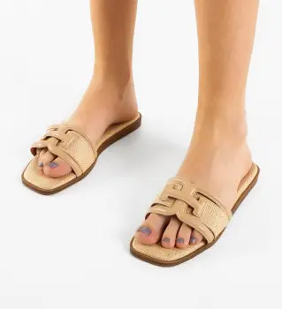 Papuci dama Stomp Bej imagine