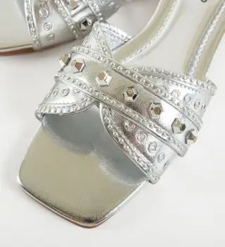 Papuci dama Sydney Argintii imagine