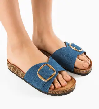 Papuci dama Terry Albastri 2 imagine