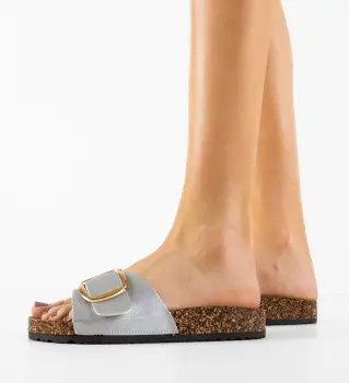 Papuci dama Terry Argintii imagine