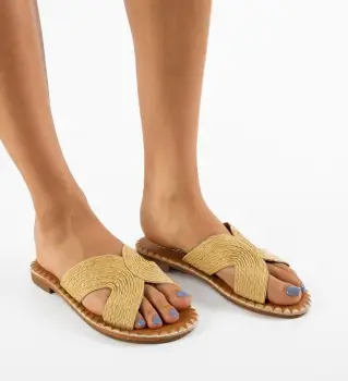 Papuci dama Tindra Bej imagine