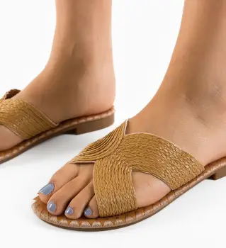 Papuci dama Tindra Camel imagine