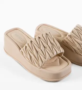 Papuci dama Torne Bej imagine