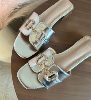 Papuci dama Toyin Argintii imagine