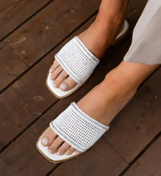 Papuci dama Tynele Albi imagine