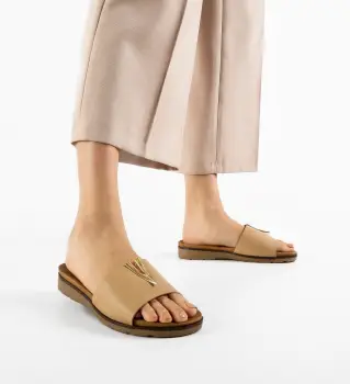 Papuci dama Yaffe Bej imagine