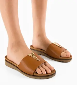 Papuci dama Yaffe Camel imagine