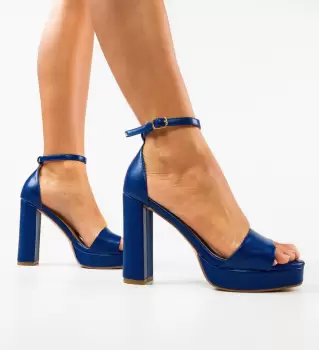 Sandale cu toc Abimbo Bleumarin imagine