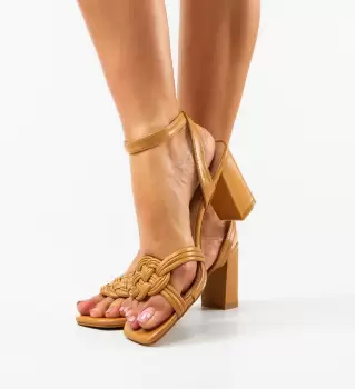 Sandale cu toc Antonela Camel imagine