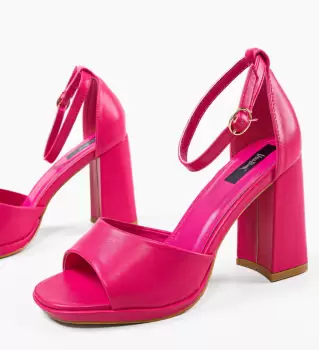 Sandale cu toc Apolon Fuchsia imagine