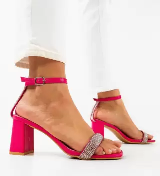 Sandale cu toc Aqsa Fuchsia imagine