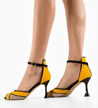 Sandale cu toc Armo Galbene imagine