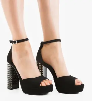 Sandale cu toc Avan Negre imagine
