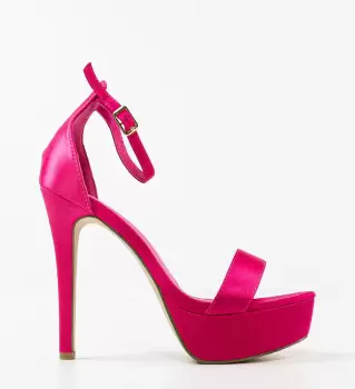 Sandale cu toc Bannist Fuchsia imagine