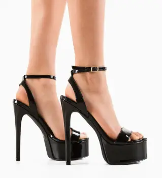 Sandale cu toc Barbys Negri imagine