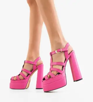 Sandale cu toc Brett Fuchsia imagine