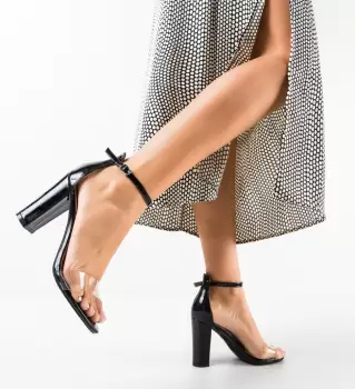 Sandale cu toc Burks Negre imagine