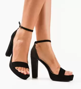 Sandale cu toc Cara Negre imagine