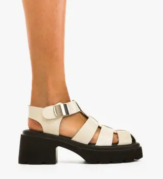 Sandale cu toc Carisi Bej imagine