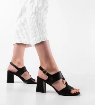 Sandale cu toc Cline Negre imagine
