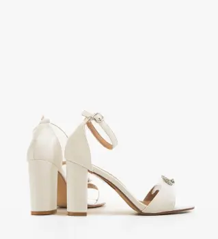 Sandale cu toc Demena Albe imagine
