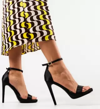 Sandale cu toc Doka Negre imagine