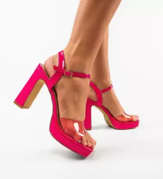 Sandale cu toc Ebaka Fuchsia imagine