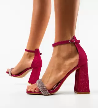 Sandale cu toc Eligia Fuchsia imagine