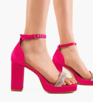 Sandale cu toc Erin Fuchsia imagine
