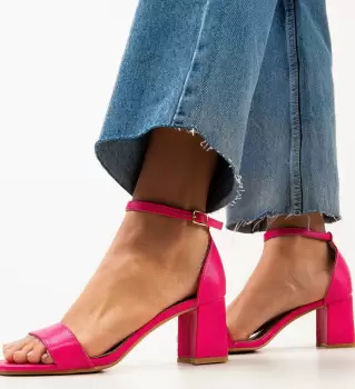 Sandale cu toc Ffion Fuchsia imagine