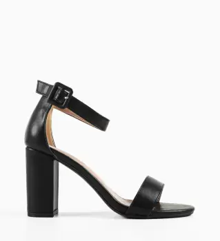 Sandale cu toc Fields Negre imagine