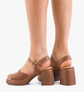 Sandale cu toc Gaguwa Camel imagine