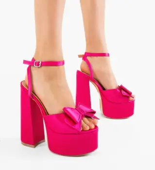 Sandale cu toc Gallen Fuchsia imagine