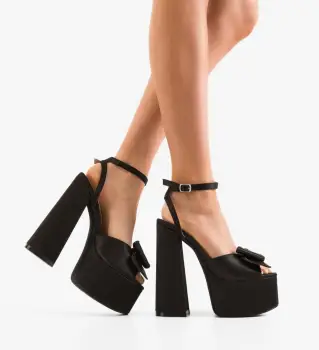 Sandale cu toc Gallen Negre imagine
