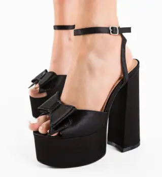 Sandale cu toc Gallen Negre imagine