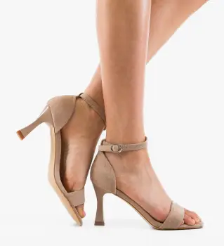 Sandale cu toc Garrak Bej imagine