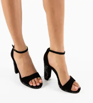 Sandale cu toc Hagen Negre imagine