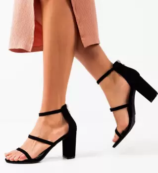 Sandale cu toc Hazel Negre imagine