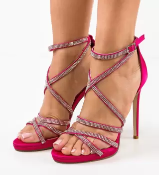 Sandale cu toc Higuel Fuchsia imagine