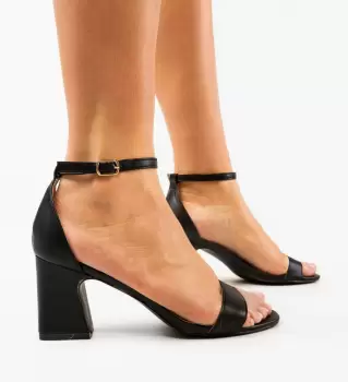 Sandale cu toc Imma Negre imagine