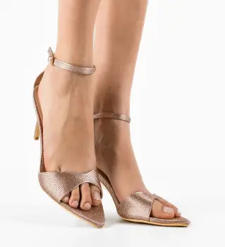 Sandale cu toc Kama Aurii imagine