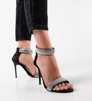 Sandale cu toc Kere Negre 2 imagine