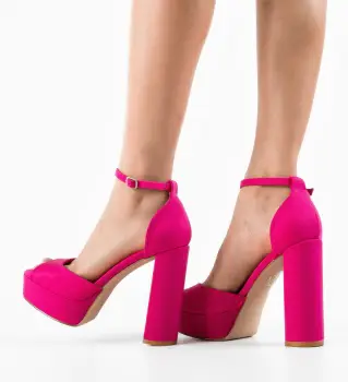 Sandale cu toc Kevin Fuchsia imagine