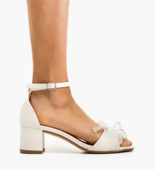 Sandale cu toc Kostyl Albe imagine