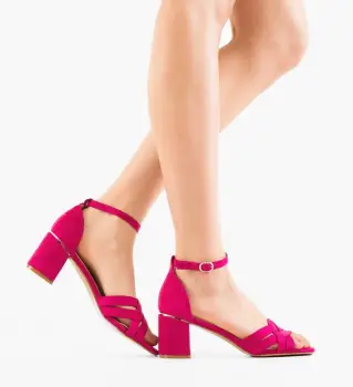 Sandale cu toc Larson Fuchsia imagine