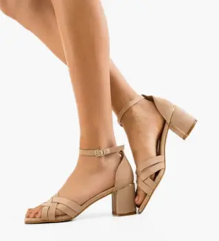 Sandale cu toc Larson Khaki imagine