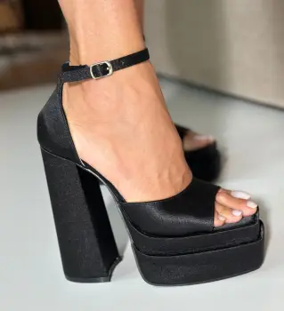 Sandale cu toc Laverne Negre imagine