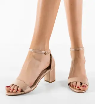Sandale cu toc Leire Aurii imagine